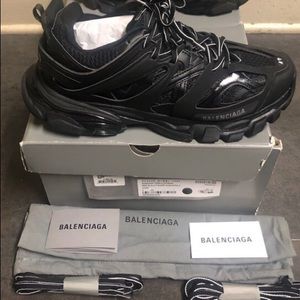 Balenciaga Track Black Sneakers Size 10 Men w acc